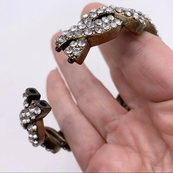 J. Crew Pave Twist Hinged Bangle NWT - Picture 3 of 3